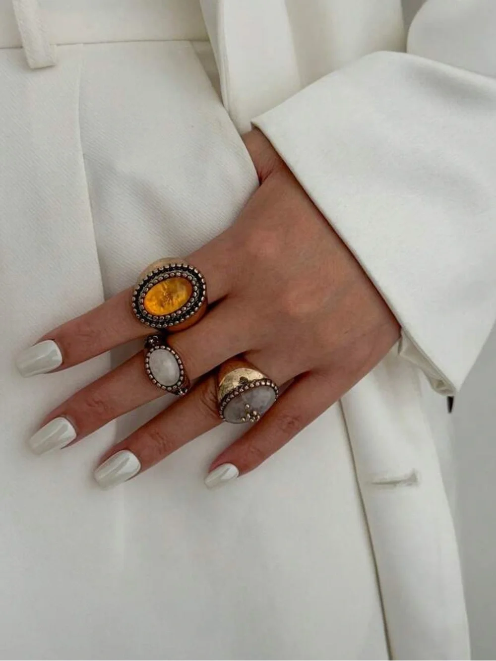 Vintage Maison Amber Sculptural Ring